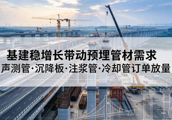 环江基建稳增长带动预埋监测管材需求，声测管、沉降板、注浆管订单持续放量